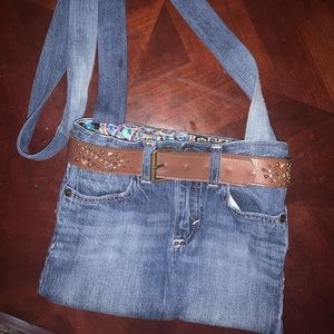 Handmade jean crossbody